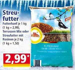 Streufutter für Vögel - Futterhanf je 1 kg für nur 2,99€