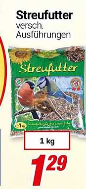 Streufutter, verschiedene Ausführungen