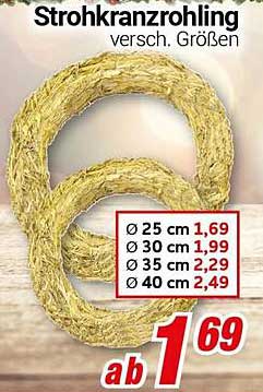 Strohkranzrohling – Verschiedene Größen