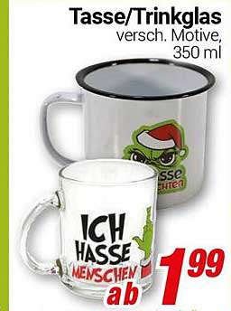 Tasse/Trinkglas versch. Motive, 350 ml