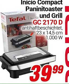 Tefal Inicio Compact Paninitoaster und Grill GC 2170 D
