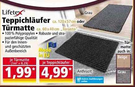 Teppichläufer & Türmatte Lifetex - Robust und praktisch für jeden Haushalt