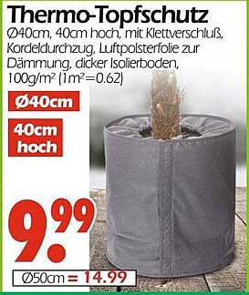 Thermo-Topfschutz Ø40cm, 40cm hoch, mit Klettverschluss