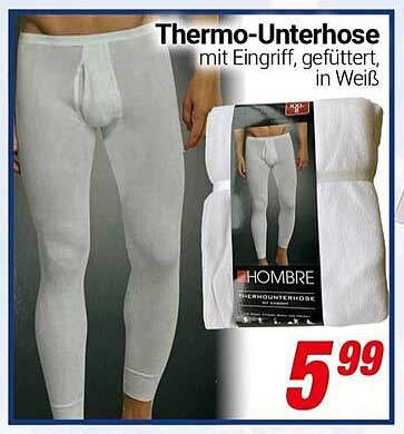 Thermo-Unterhose mit Eingriff, gefüttert, in Weiß