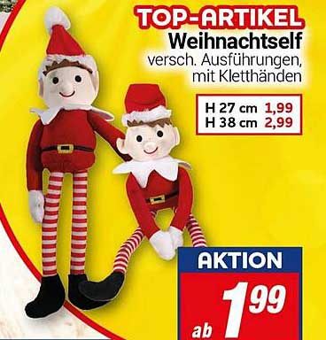 TOP-ARTIKEL Weihnachtself – verschiedene Ausführungen, mit Klett Händen