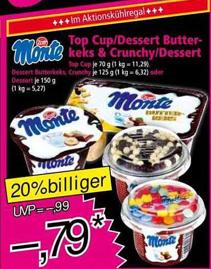 Top Cup/Dessert Butterkekse & Crunchy/Dessert von Monte