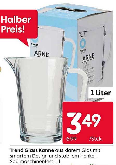 Trend Glass Kanne 1 Liter klar