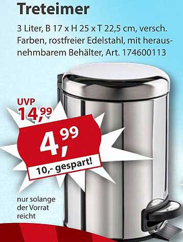 Treteimer Edelstahl 3 Liter