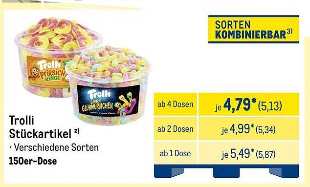 Trolli Stückartikel - Verschiedene Sorten 150er-Dose