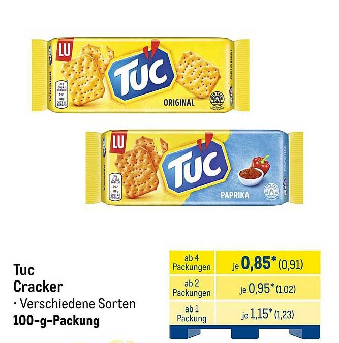 Tuc Cracker - Verschiedene Sorten 100-g-Packung