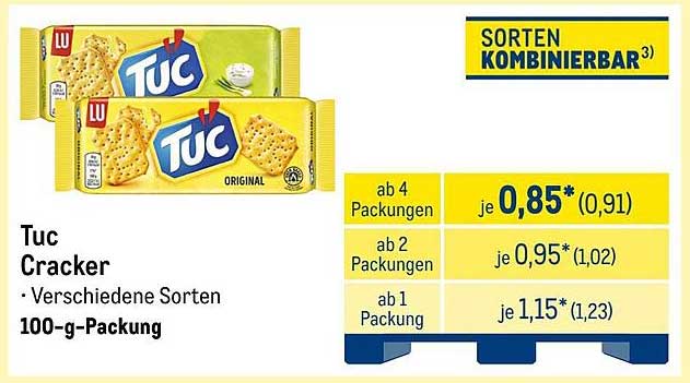 Tuc Cracker - Verschiedene Sorten, 100-g-Packung