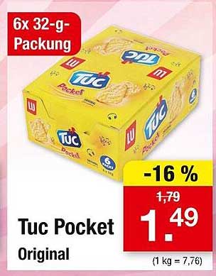 Tuc Pocket Original 6x32g Packung