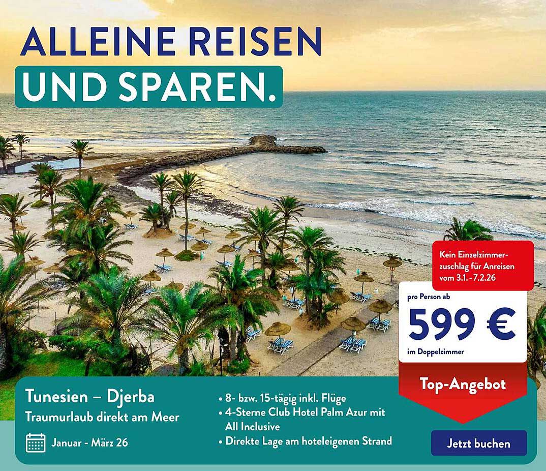 Tunesien – Djerba: Traumurlaub direkt am Meer