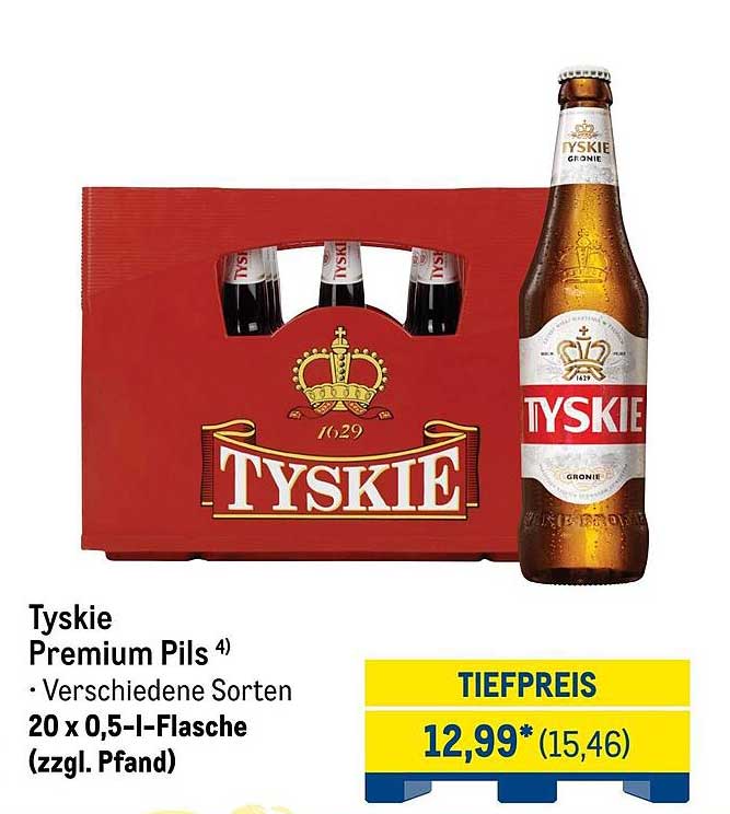 Tyskie Premium Pils – 20 x 0,5-l-Flasche (zzgl. Pfand)