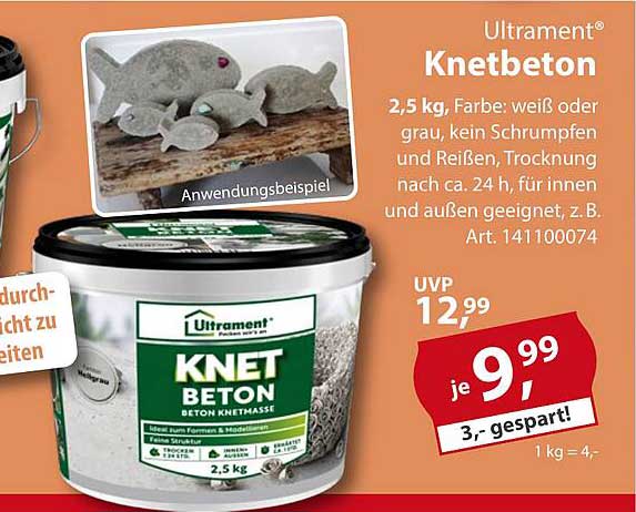 Ultrament Knetbeton 2,5 kg - Jetzt nur 9,99 €