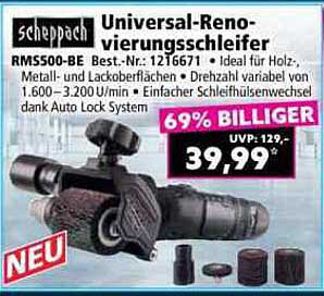 Universal-Renovierungsschleifer RMS500-BE von Scheppach