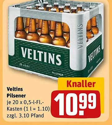 Veltins Pilsener - Kasten mit 20 x 0,5-Liter Flaschen