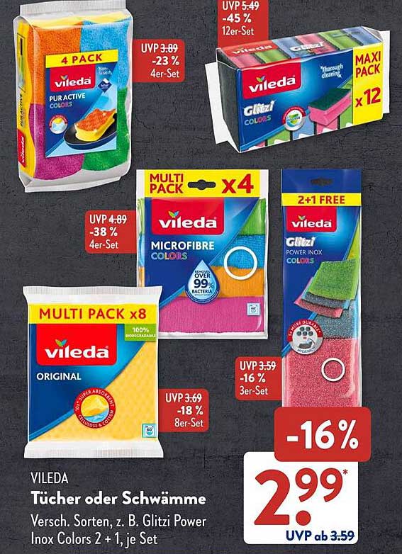 VILEDA Tücher oder Schwämme - 8er-Set Original