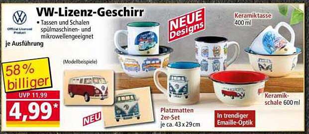 VW-Lizenz-Geschirr - Tassen und Schalen