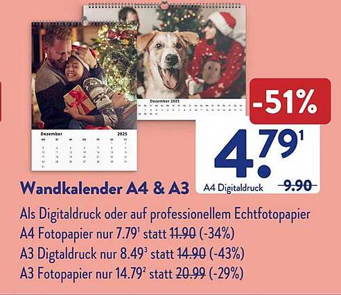 Wandkalender A4 & A3
