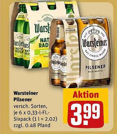 Warsteiner Pilsener - 6 x 0,33-L-Fl. Sixpack