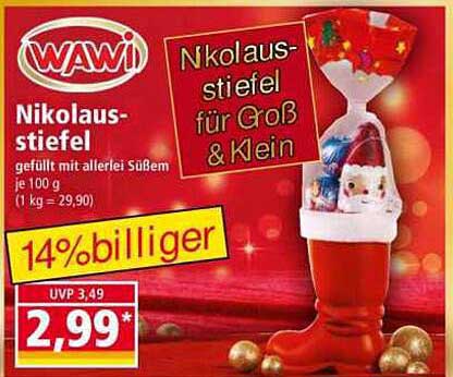 WAWI Nikolausstiefel - gefüllt mit allerlei Süßem