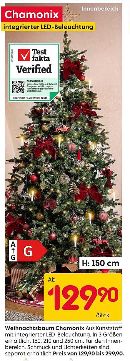 Weihnachtsbaum Chamonix mit integrierter LED-Beleuchtung