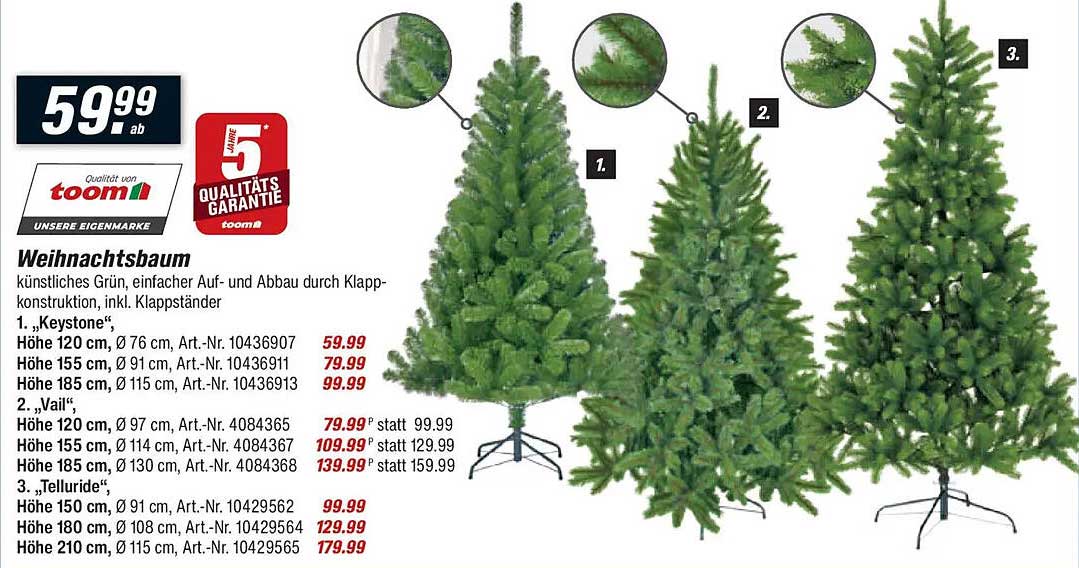 Weihnachtsbaum - Kunsttanne in verschiedenen Größen