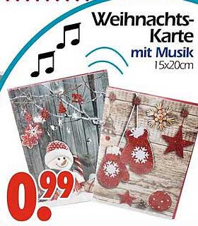 Weihnachtskarte mit Musik 15x20cm