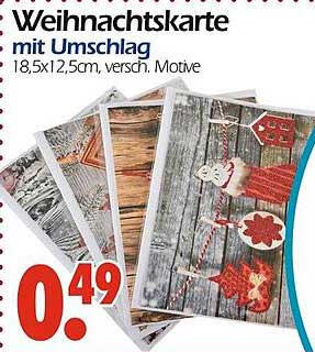 Weihnachtskarte mit Umschlag - verschiedene Motive