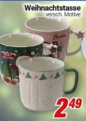 Weihnachtstasse versch. Motive