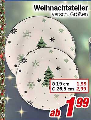 Weihnachtsteller in verschiedenen Größen