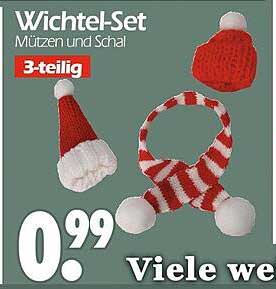 Wichtel-Set - Mützen und Schal 3-teilig
