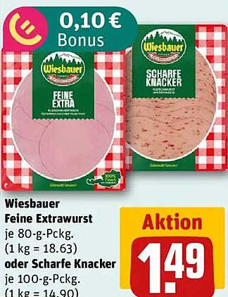 Wiesbauer Feine Extrawurst oder Scharfe Knacker - Aktion