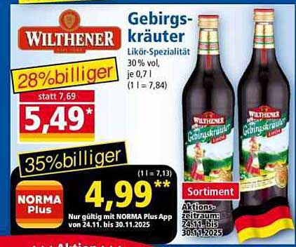 Wilthener Gebirgskräuter Likör-Spezialität