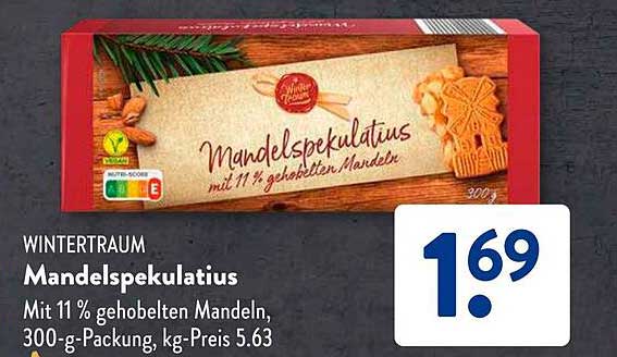 Wintertraum Mandelspekulatius mit 11 % gehobelten Mandeln