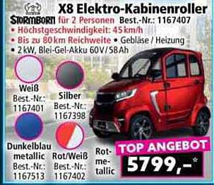 X8 Elektro-Kabinenroller für 2 Personen