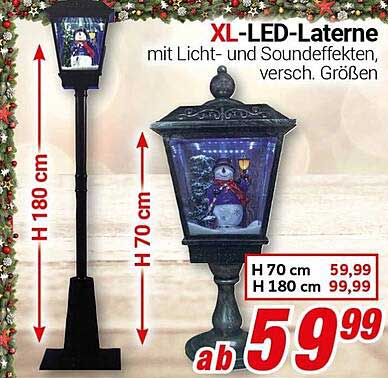 XL-LED-Laterne mit Licht- und Soundeffekten, versch. Größen
