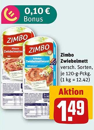 Zimbo Zwiebelmettwurst, 120-g-Packung – Lecker und vielseitig