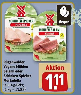 Rügenwalder Vegane Mühlen Salami oder Schinken Spicker Mortadella