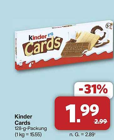 Kinder Cards 128-g-Packung