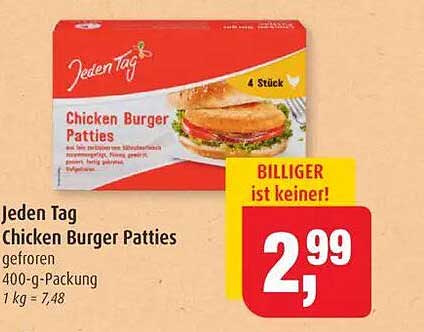 Jeden Tag Chicken Burger Patties