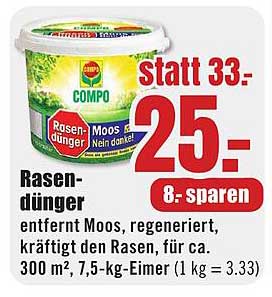 COMPO Rasendünger 7,5 kg Eimer