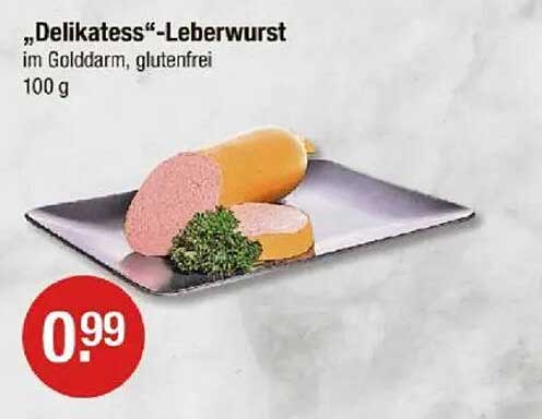 "Delikatess"-Leberwurst im Golddarm, glutenfrei