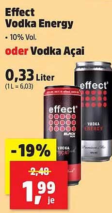 Effect Vodka Energy - 10% Vol. oder Vodka Açaí