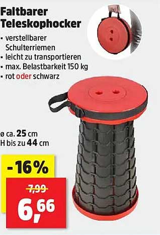 Faltbarer Teleskophocker
