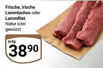 Frische, irische Lammlachse oder Lammfilet - Natur oder gewürzt
