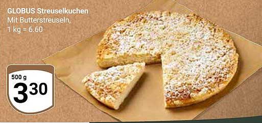 GLOBUS Streuselkuchen mit Butterstreuseln, 500 g