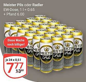 Meister Pils oder Radler - 24 Dosen für nur 7,77 €