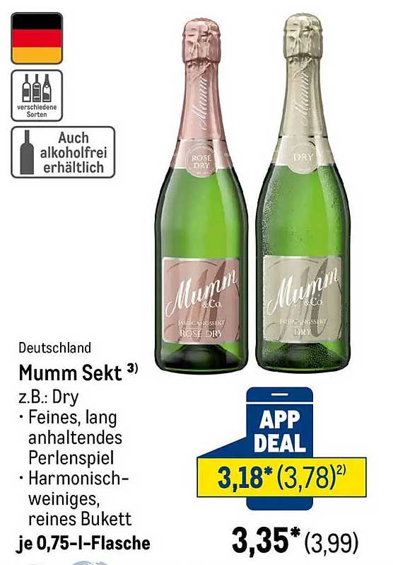Mumm Sekt 0,75 l - Verschiedene Sorten verfügbar